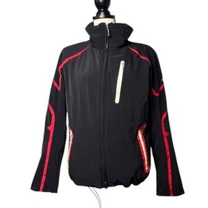 Descente Women’s Ski Jacket Sz 10 Black Red Trim Waterproof Insulated Winter